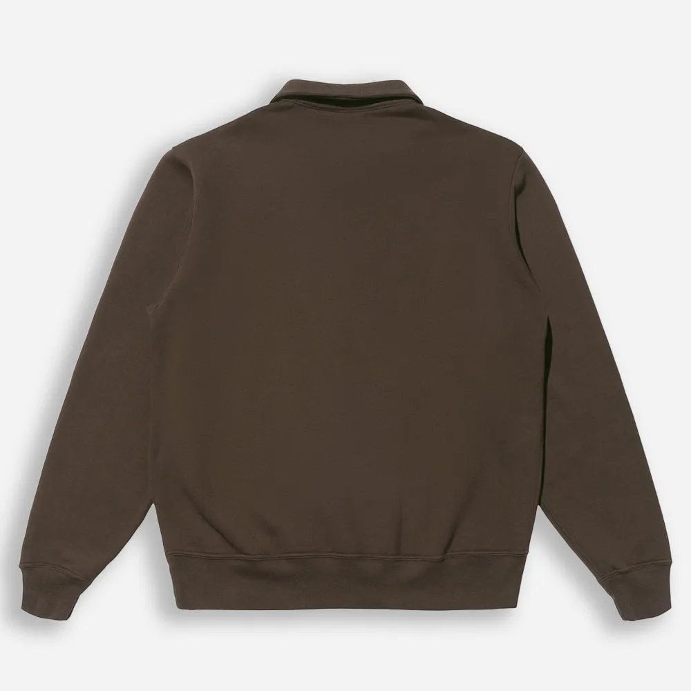 QUARTER ZIP SWEATSHIRT - BLACK OLIVE