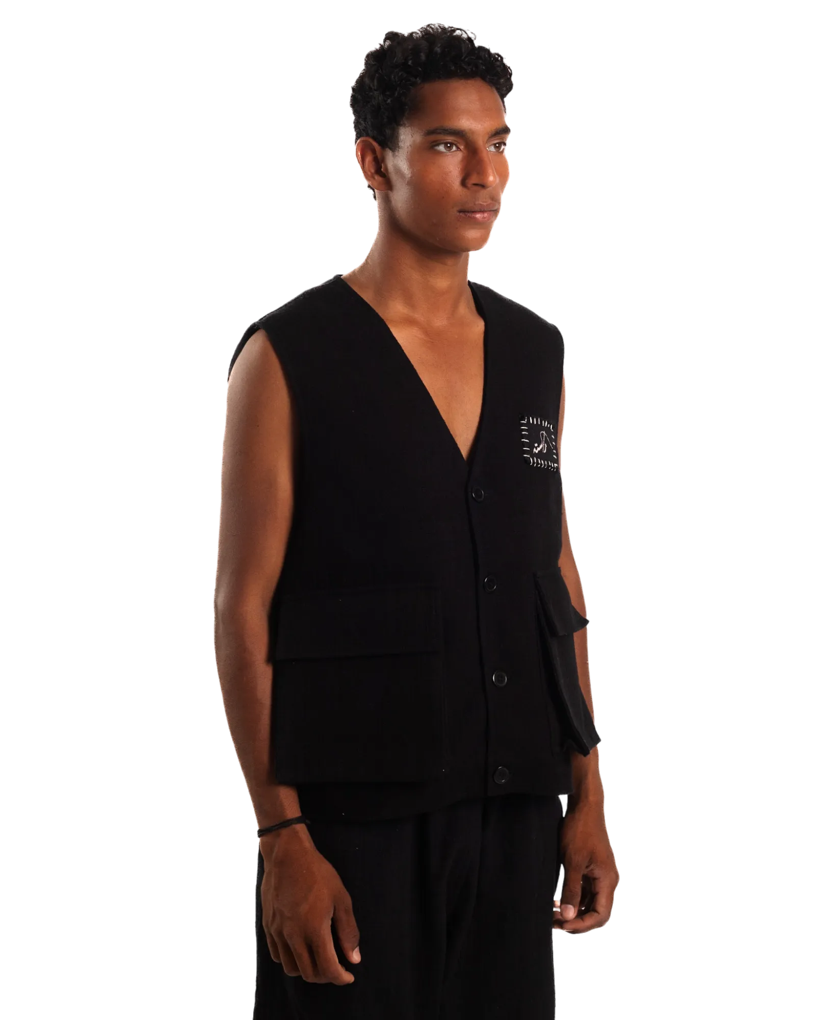 "95" HANDWOVEN COTTON VEST