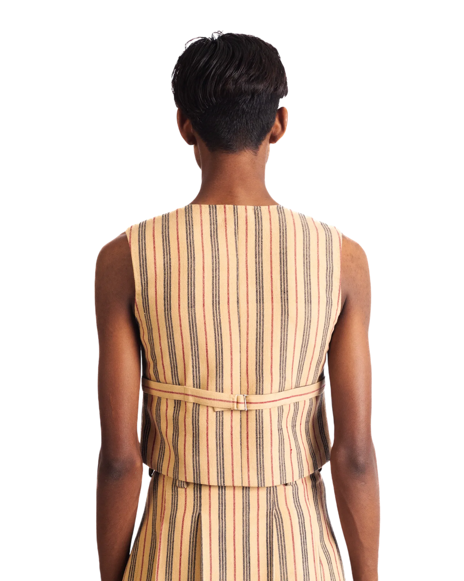 "SUNSET STRIPES" HANDWOVEN VEST