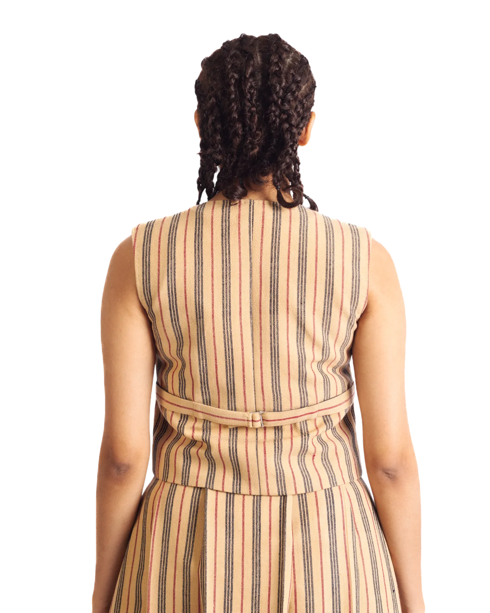 "SUNSET STRIPES" HANDWOVEN VEST