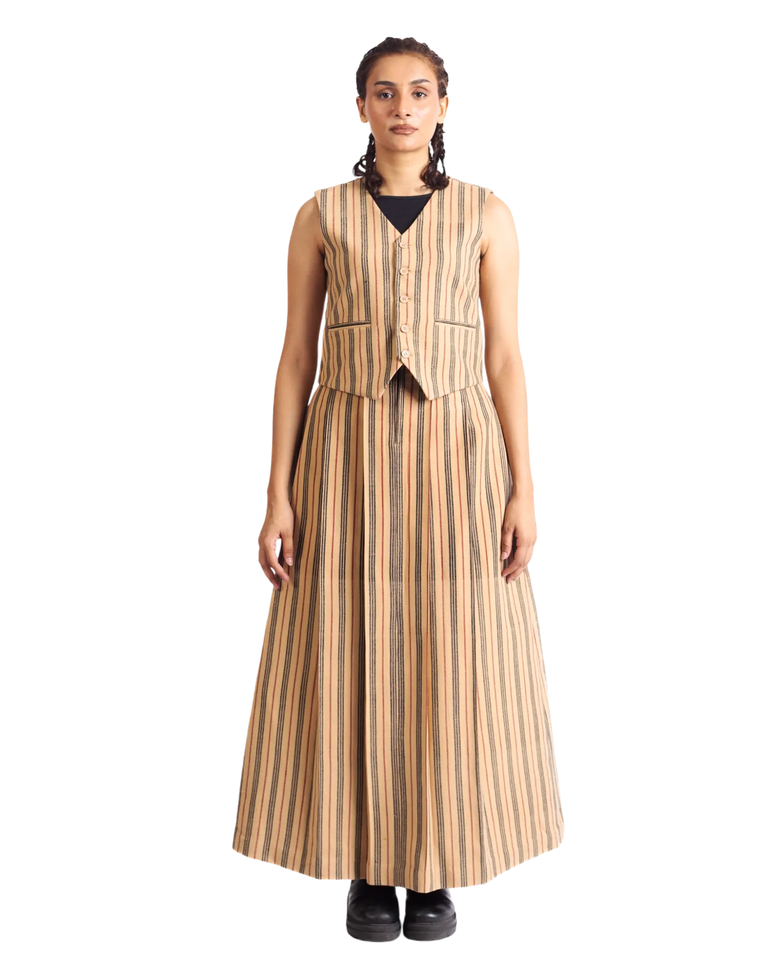 "SUNSET STRIPES" HANDWOVEN VEST