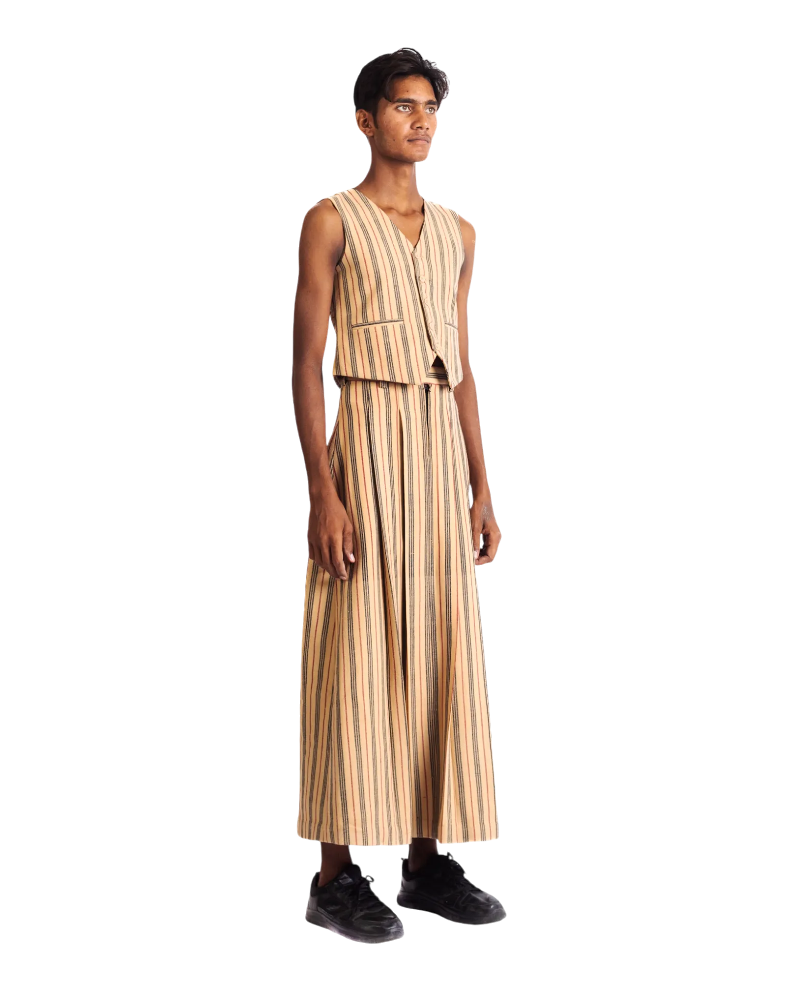 "SUNSET STRIPES" HANDWOVEN VEST