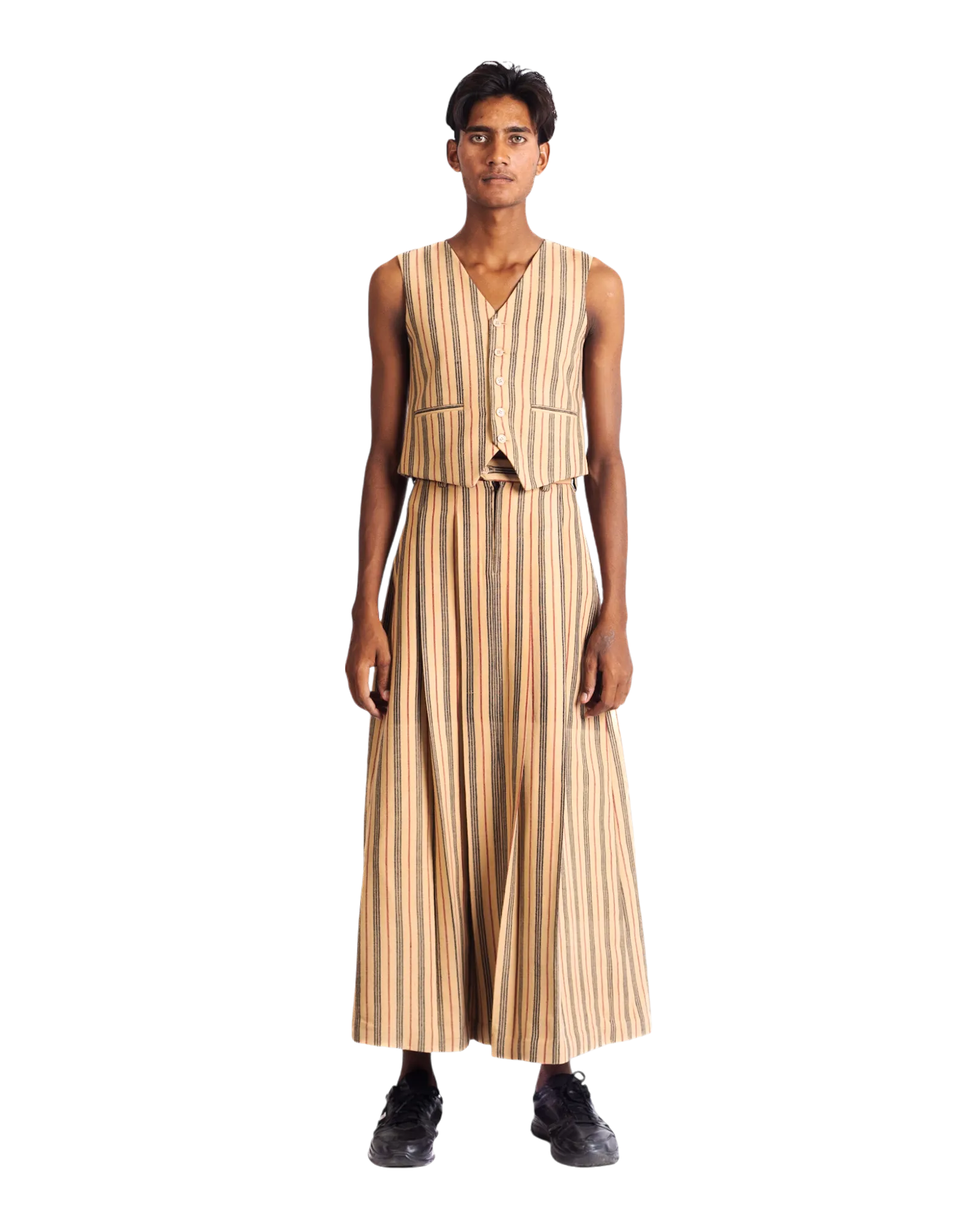 "SUNSET STRIPES" HANDWOVEN VEST