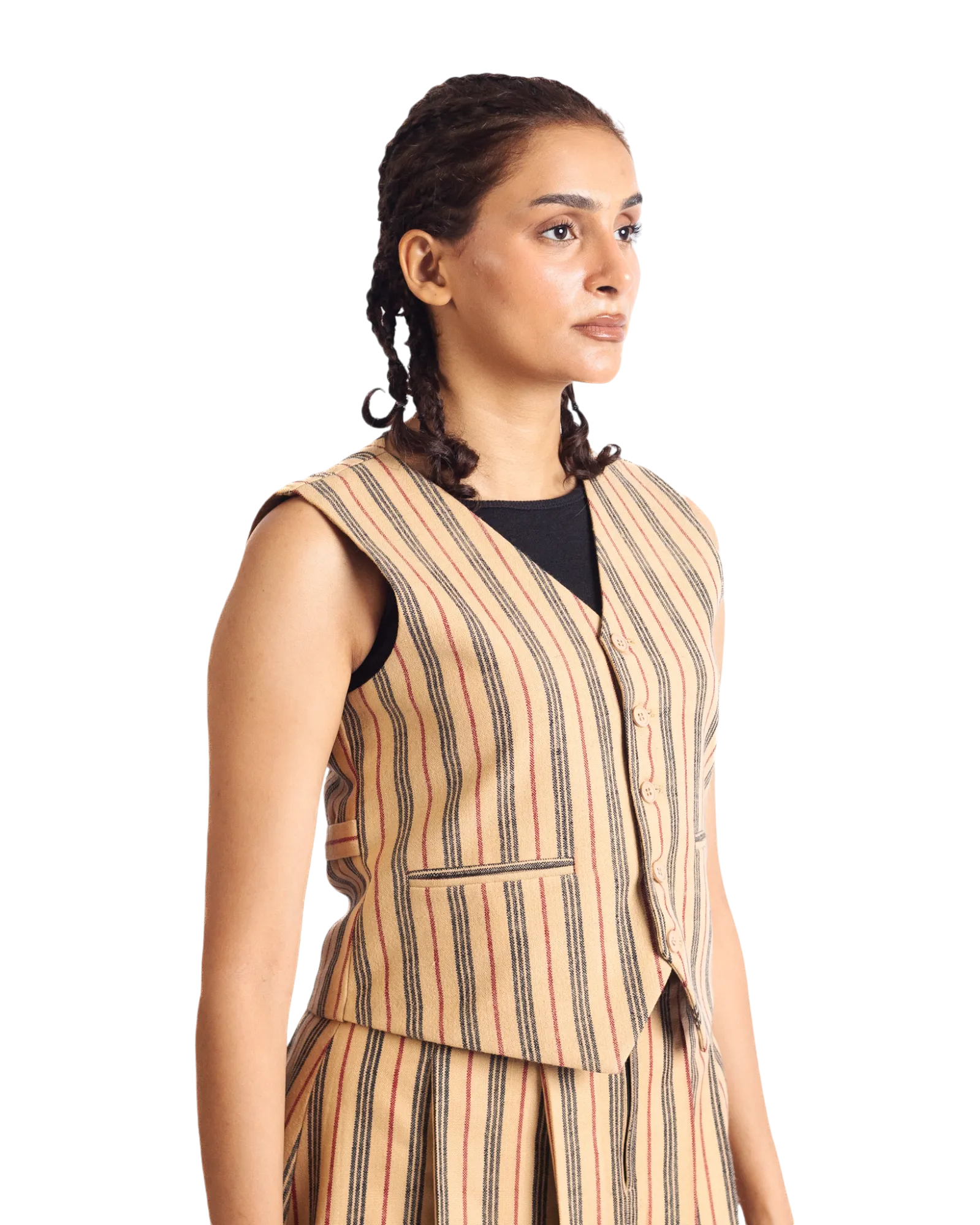 "SUNSET STRIPES" HANDWOVEN VEST