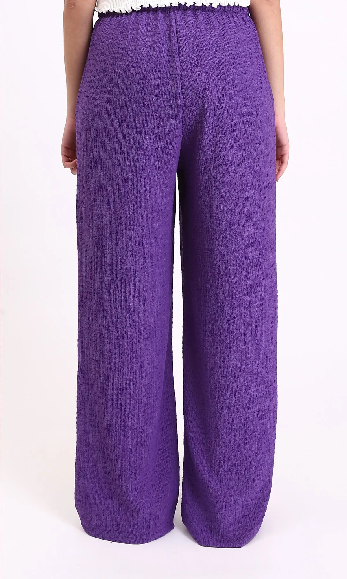 R209210 - Elastic Waist with Drawstring Comfy Pants - Purple