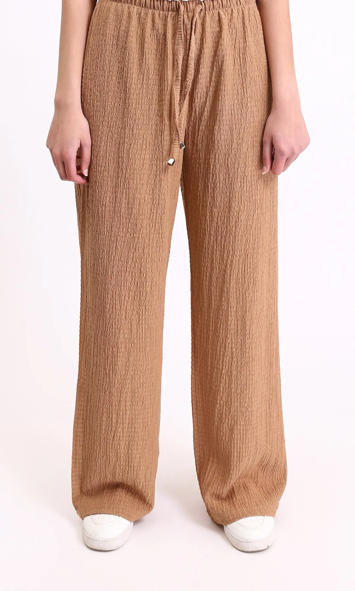 R210603 - Elastic Waist with Drawstring Comfy Pants - Havana