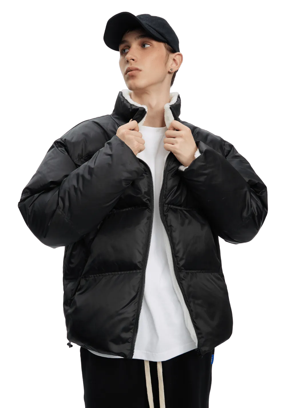 Rabbit Fur Lined Puffer Jacket