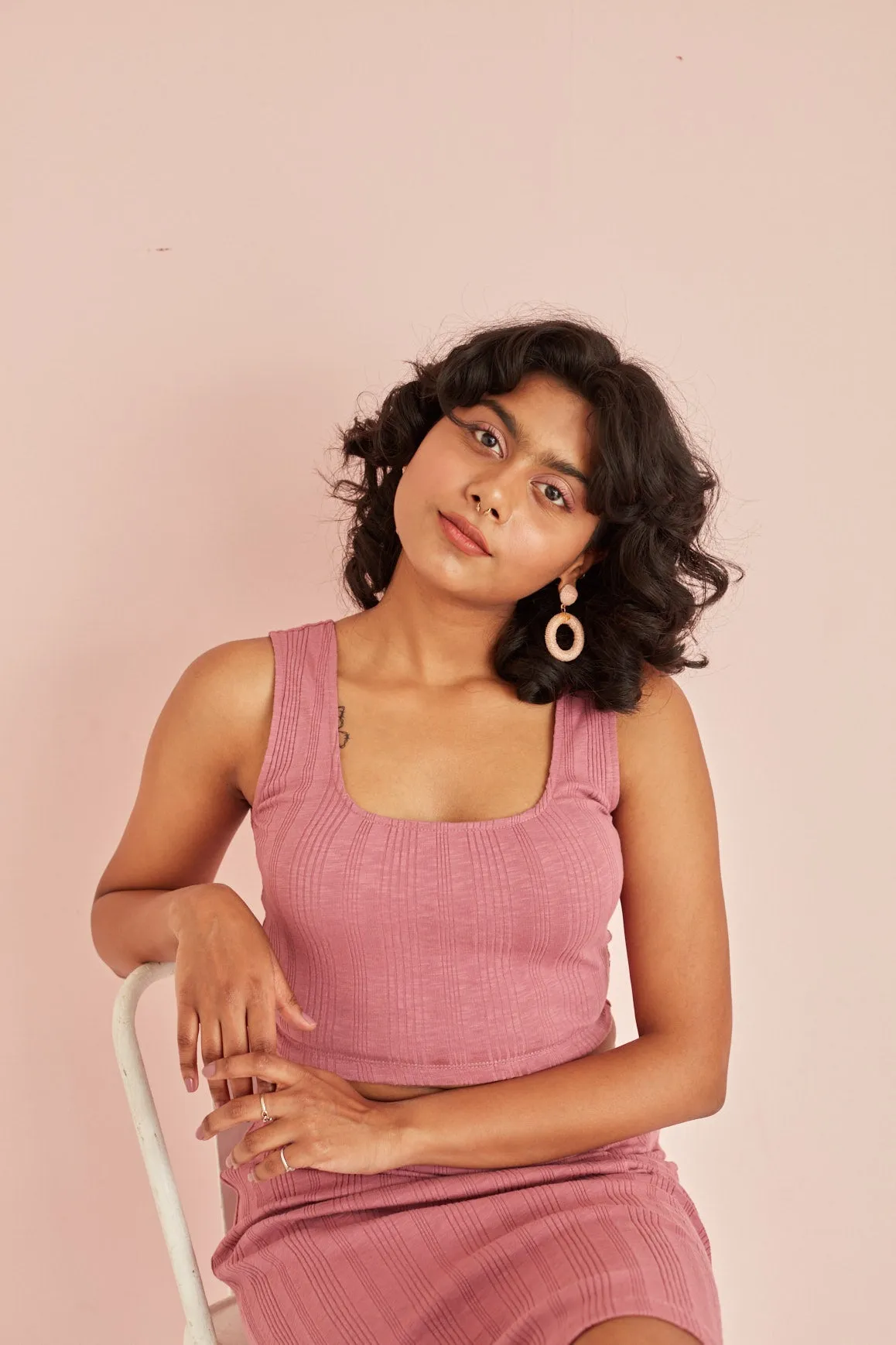 Rain Mauve Rib Tank Top