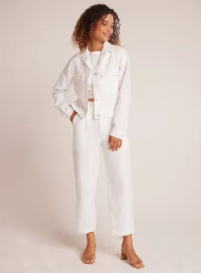 Relaxed Pleat Front Trouser - White