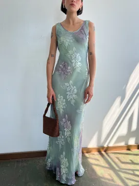 Sage Burnout Silk Roses Maxi (S/M)