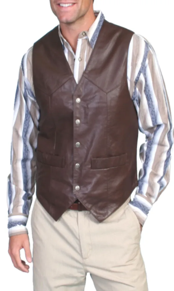 Scully Men's Brown Soft Touch Lamb Vest