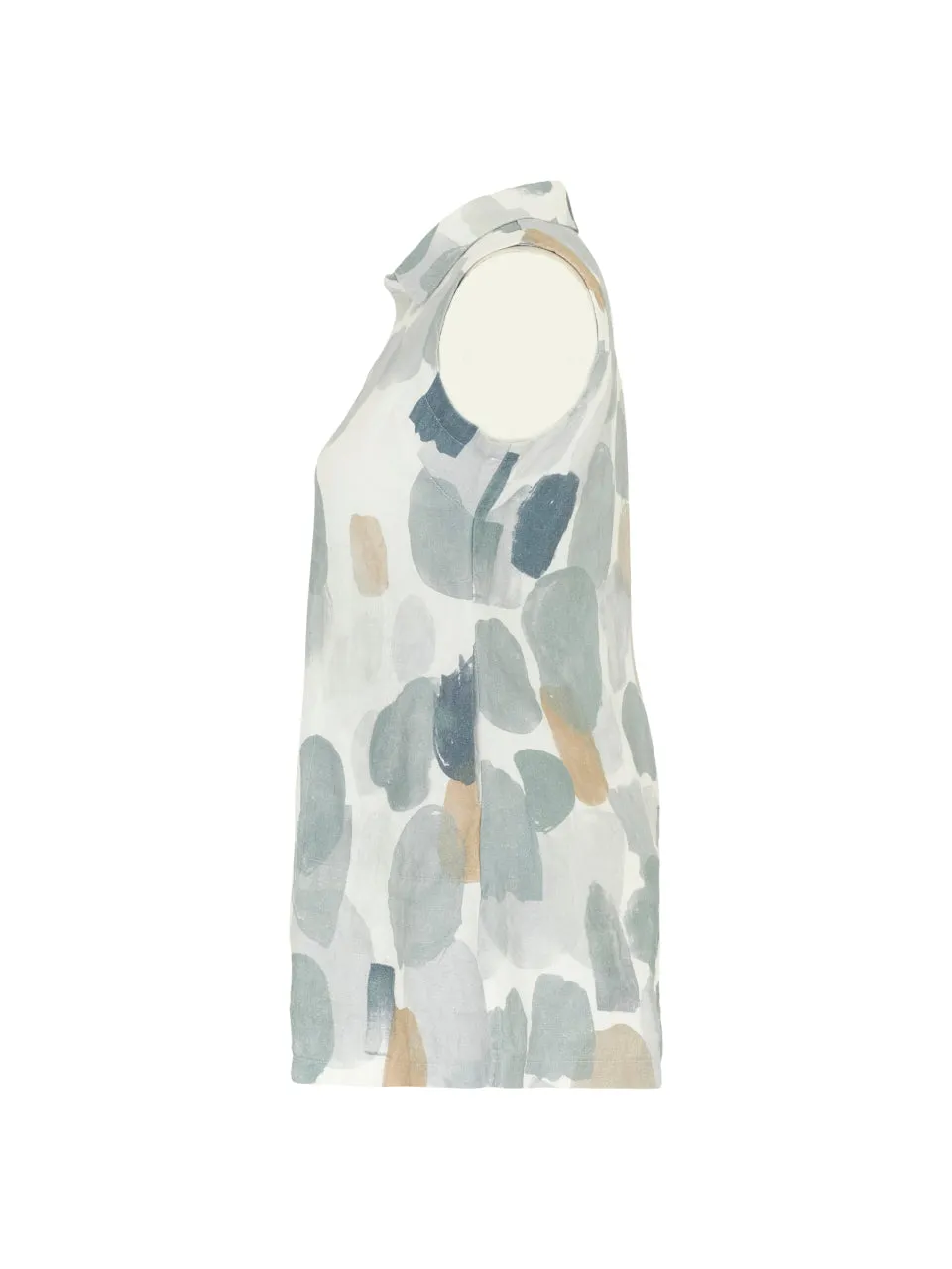 Simply art by Dolcezza - Linen blouse - Off white blue green