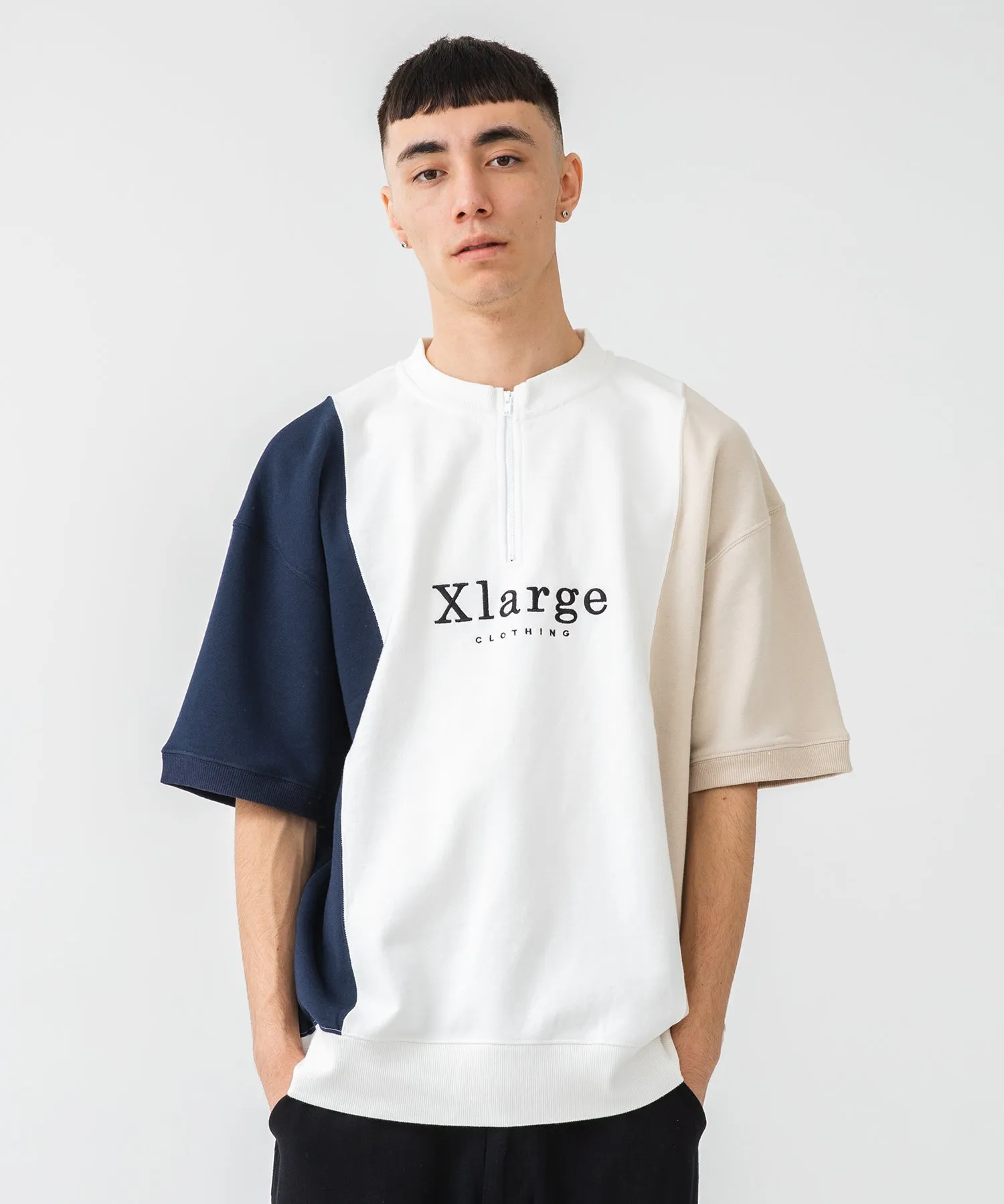 S/S COLORBLOCK HALF ZIP-UP SWEAT