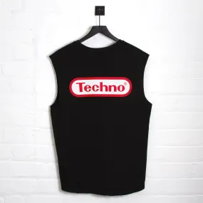 Super Techno Back Print - Tank Tshirt - Black