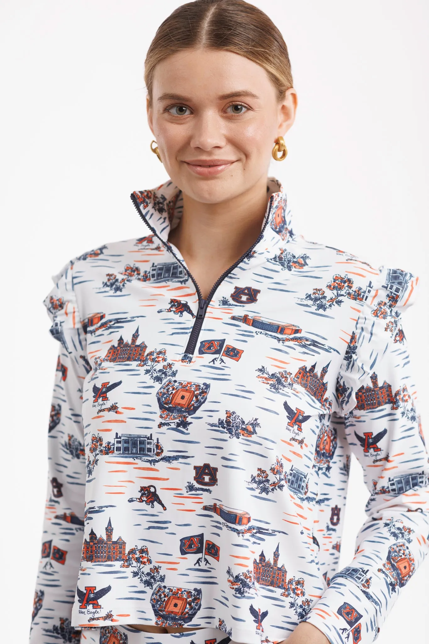 Tailgate Collection Grayson Top - Tiger Toile