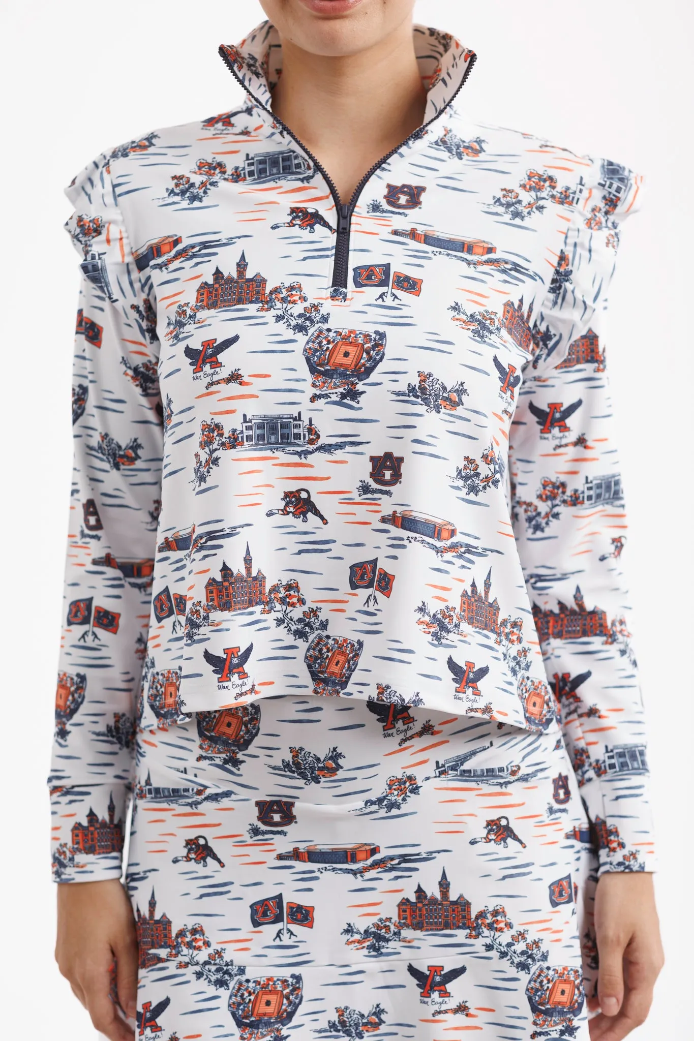 Tailgate Collection Grayson Top - Tiger Toile