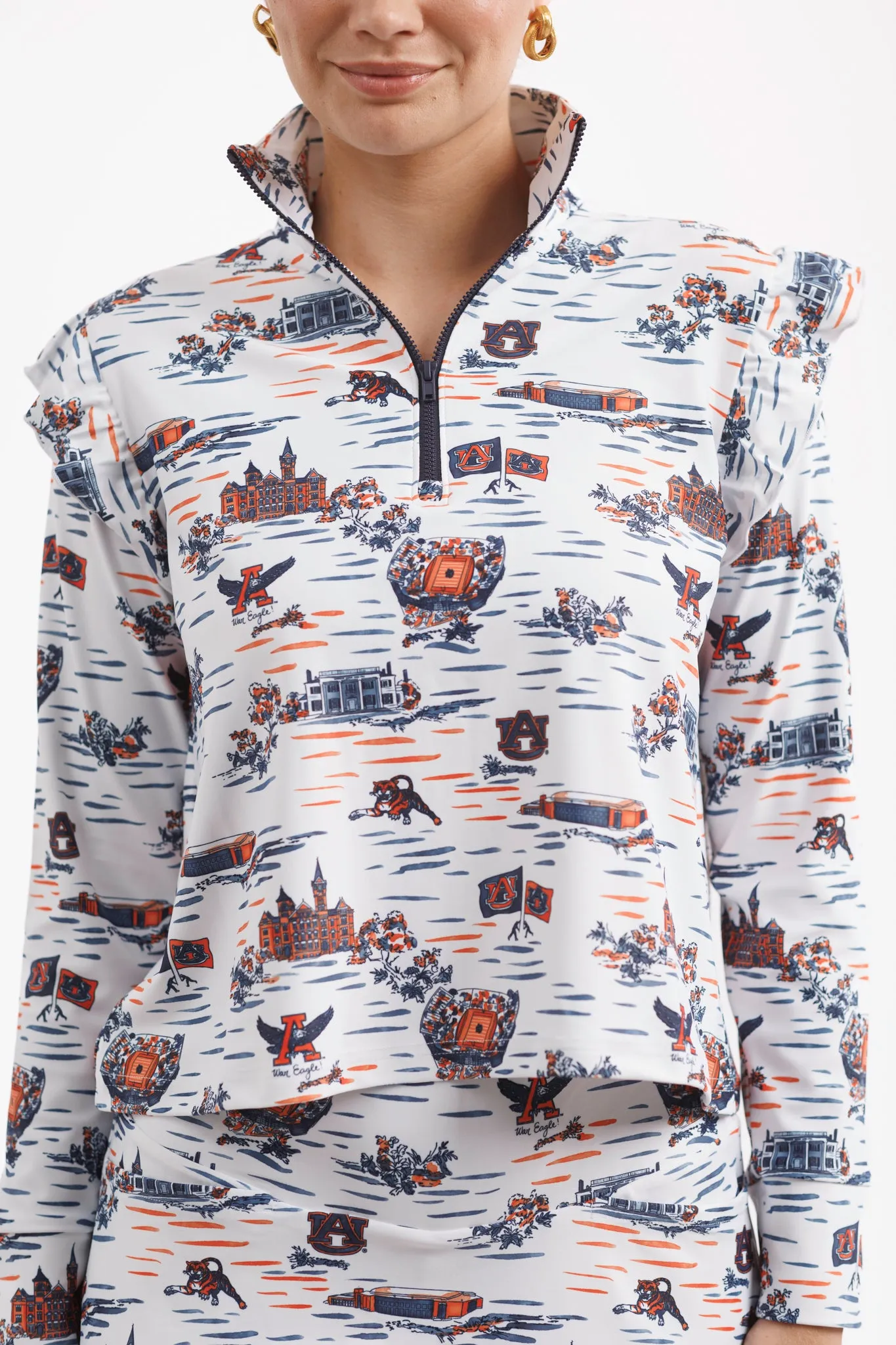 Tailgate Collection Grayson Top - Tiger Toile