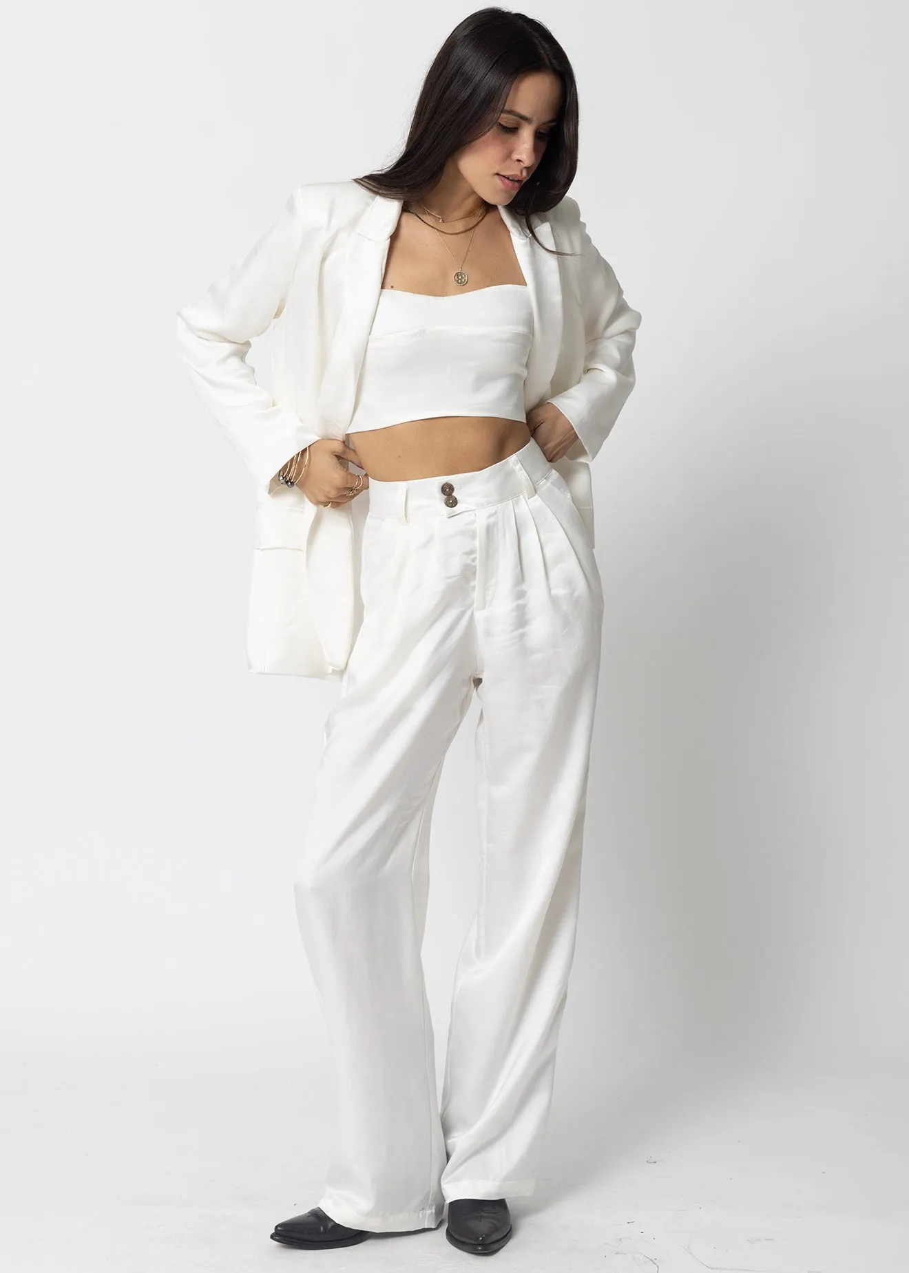 THE CUPRO SILKY PLEATED PANT