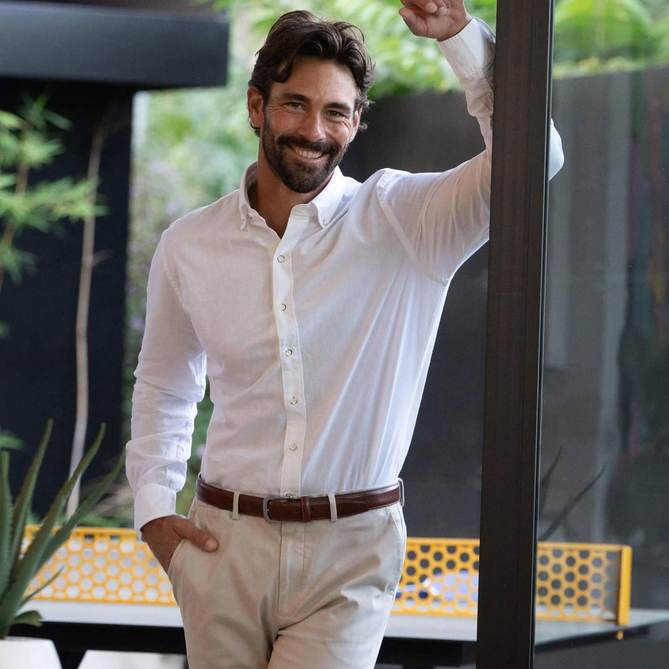The White Barretto Cotton Linen Custom Shirt