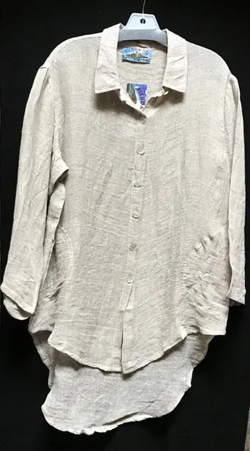 TIENDA HO CH85 COLLAR COTTON LINEN BLOUSE/COAT