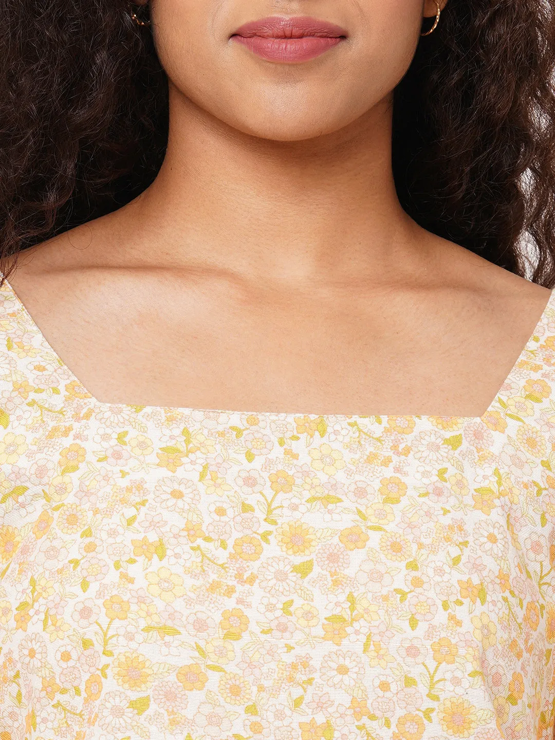 Women's Cream Linen Cotton Regular Fit Blouse