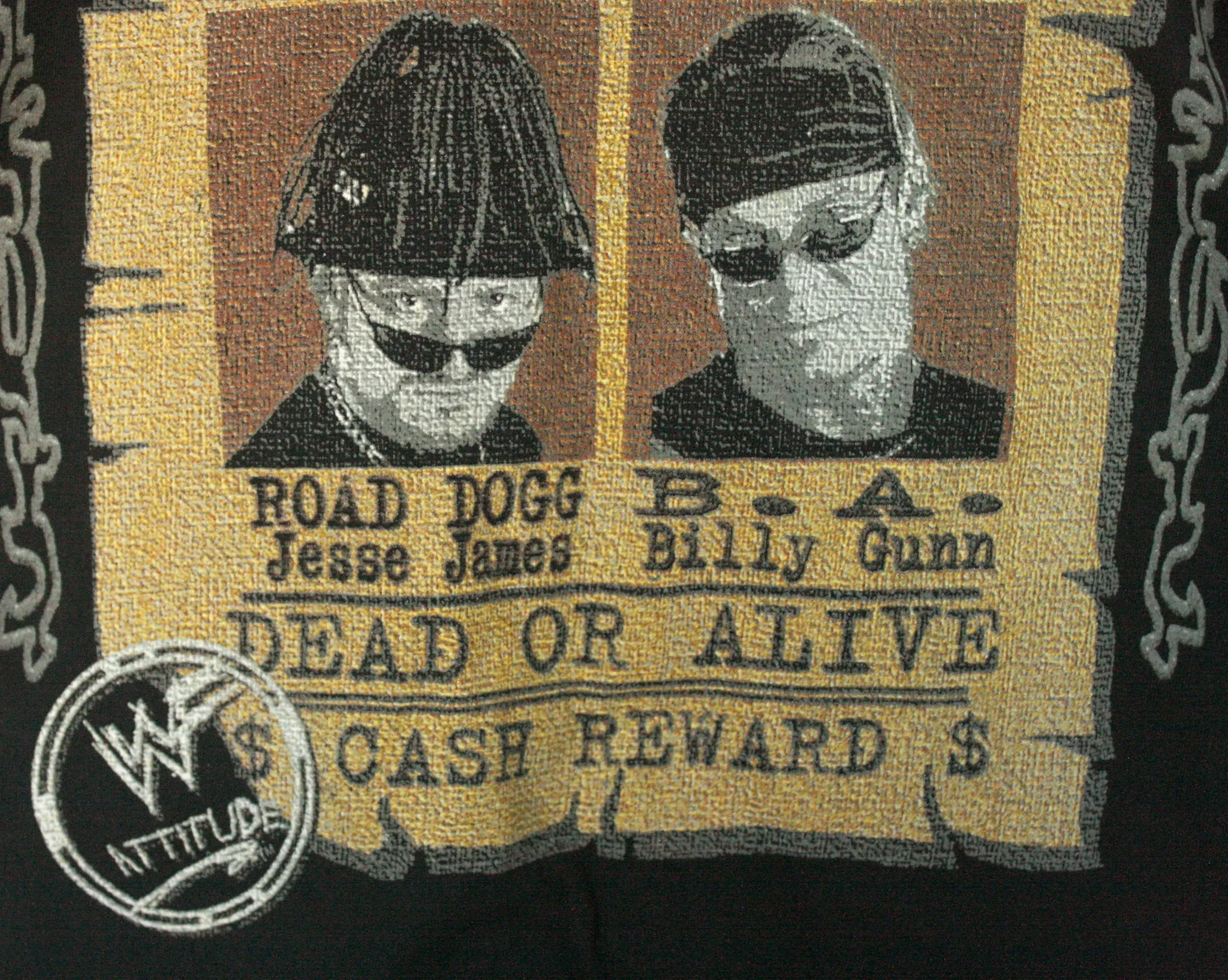 WWF NEW AGE OUTLAWS WANTED T-SHIRT SMALL / YOUTH MED